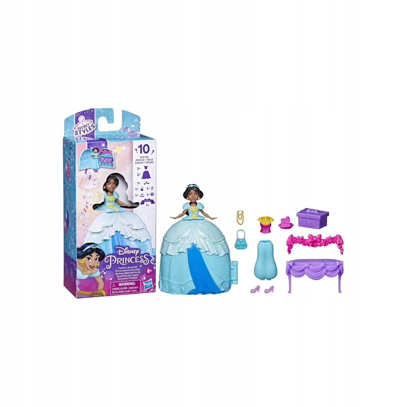 Hasbro Disney Princess Secret Styles-štýlové prekvapenie Jasmin-Bábika .