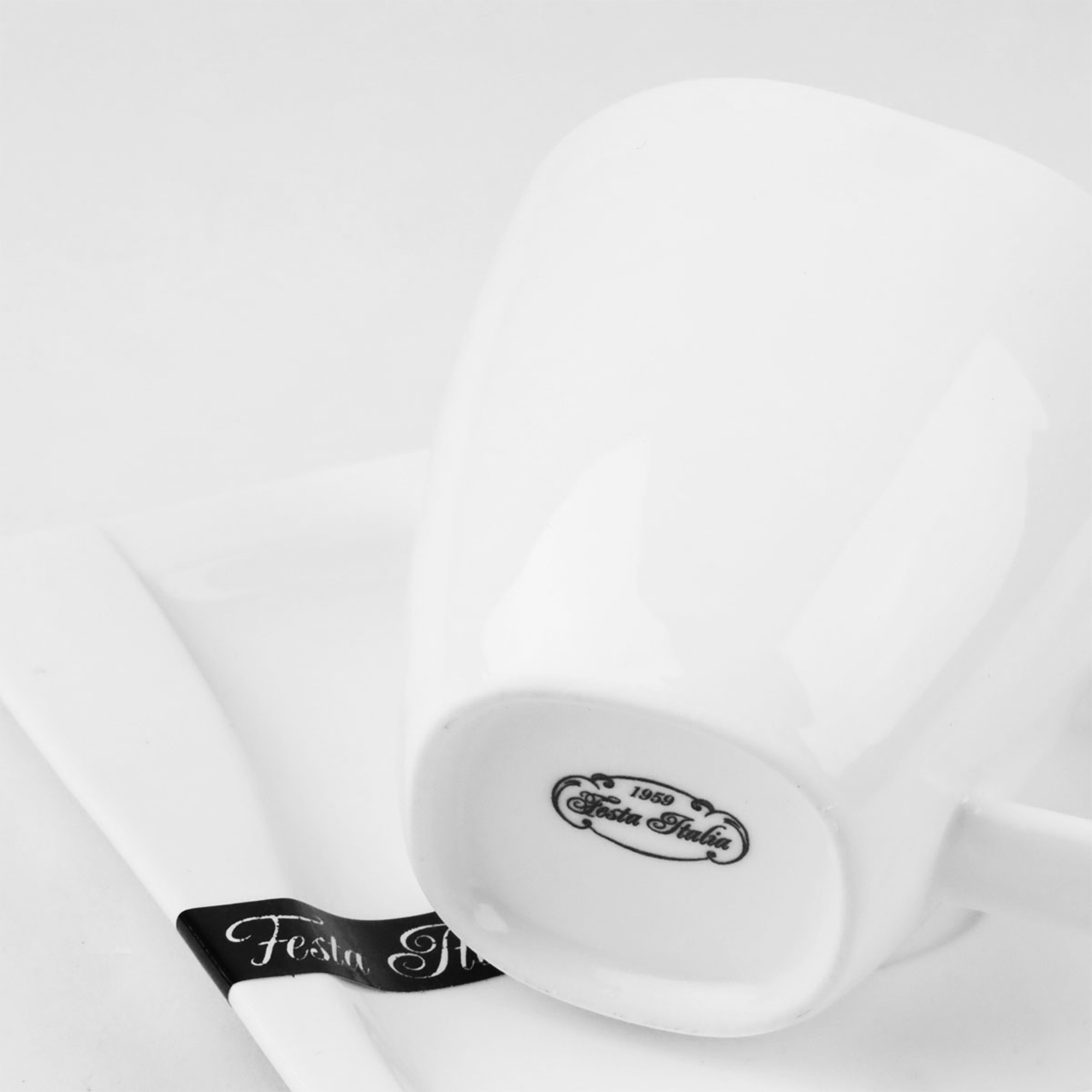 FILIŻANKA ZE SPODKIEM 200ML KPL. VIVA PORCELANOWA BIAŁA DO KAWY UNIWERSALNA