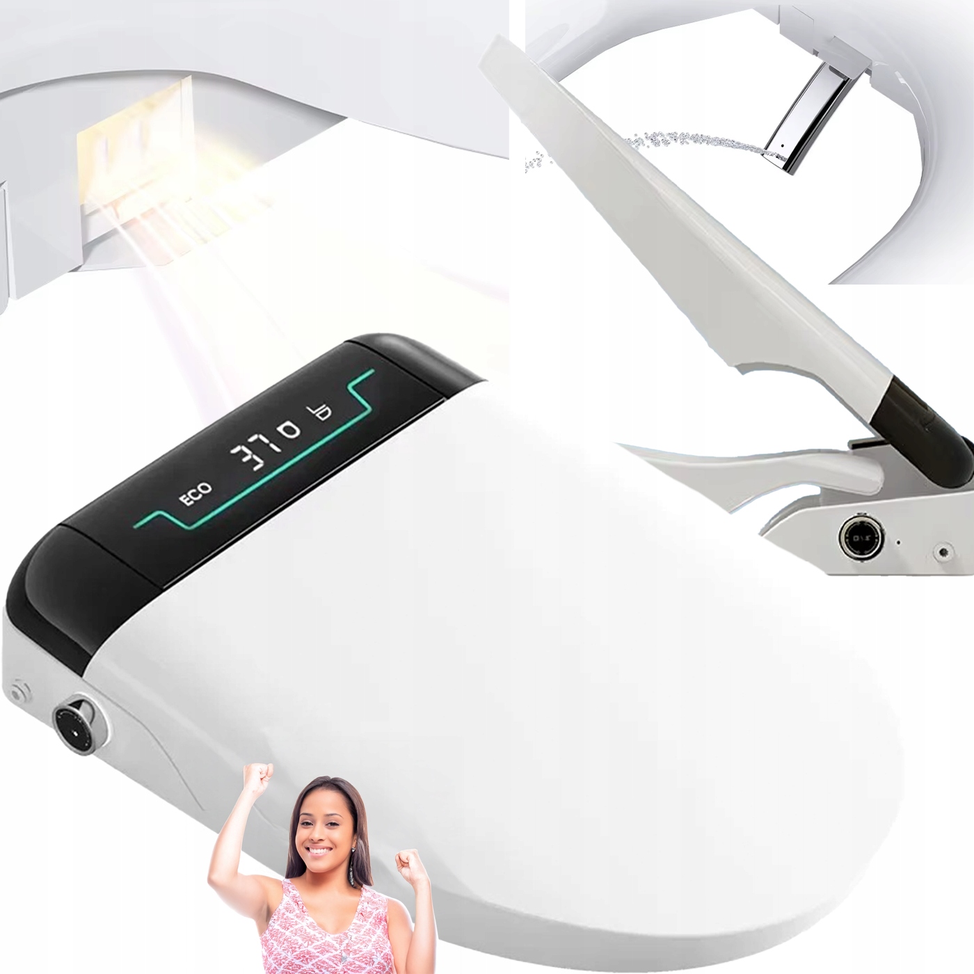 Čistiaca doska Bidet Automatická krytka Pilot Sušenie L9-V 495 mm