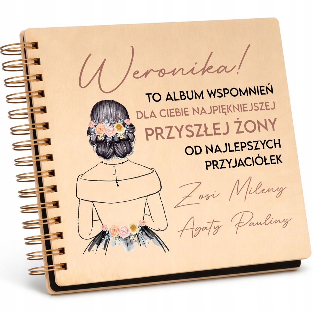 Album Drewniany Spirala Złota TO ALBUM WSPOMNIEŃ *IMIĘ* Wieczór Panieński