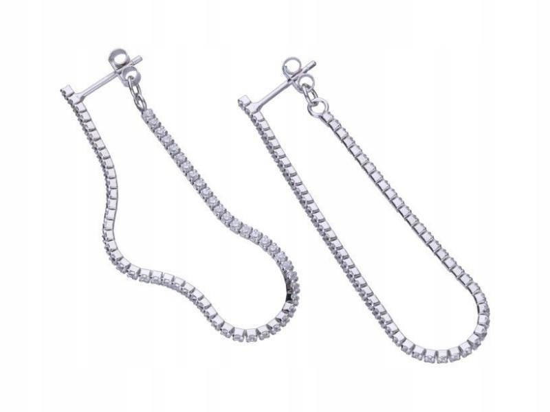 Stříbrné náušnice 925 závěsné řetízky s jedinečným vzorem jako dárek k tyčinkám