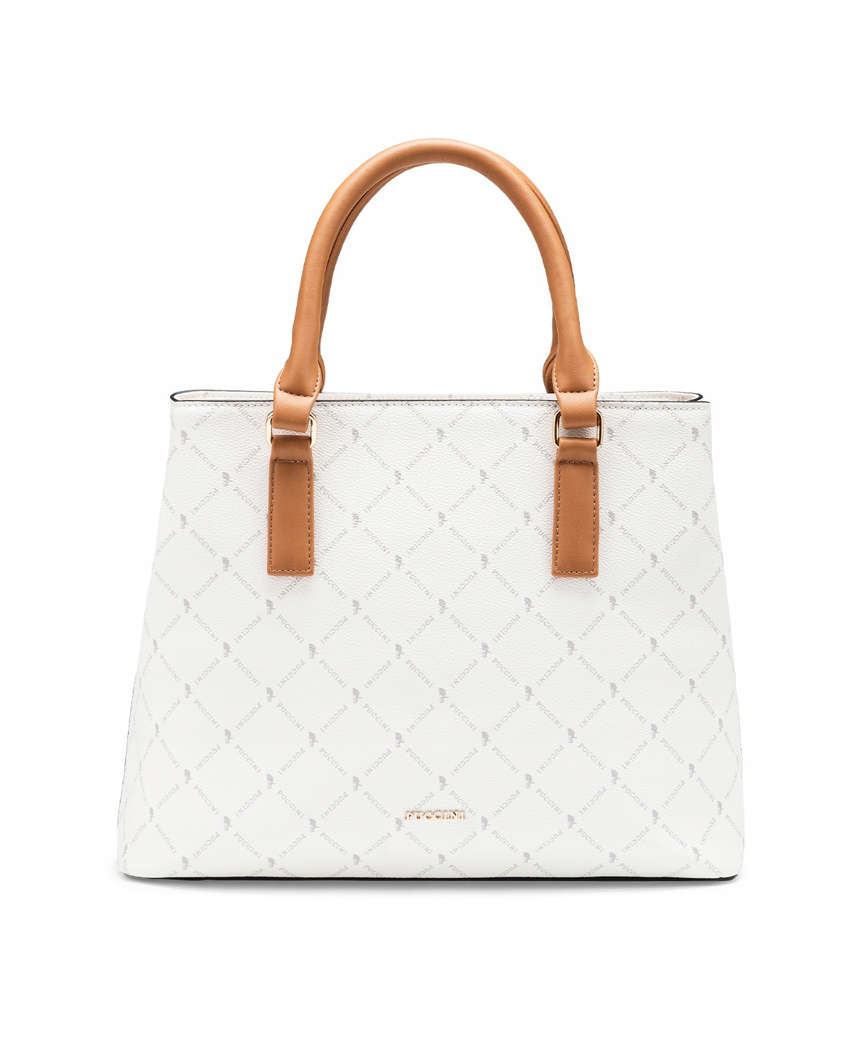 Torebka Skórzana Damska Elegancka Kuferek PUCCINI Biała BLXP0049D-0 Stan opakowania oryginalne