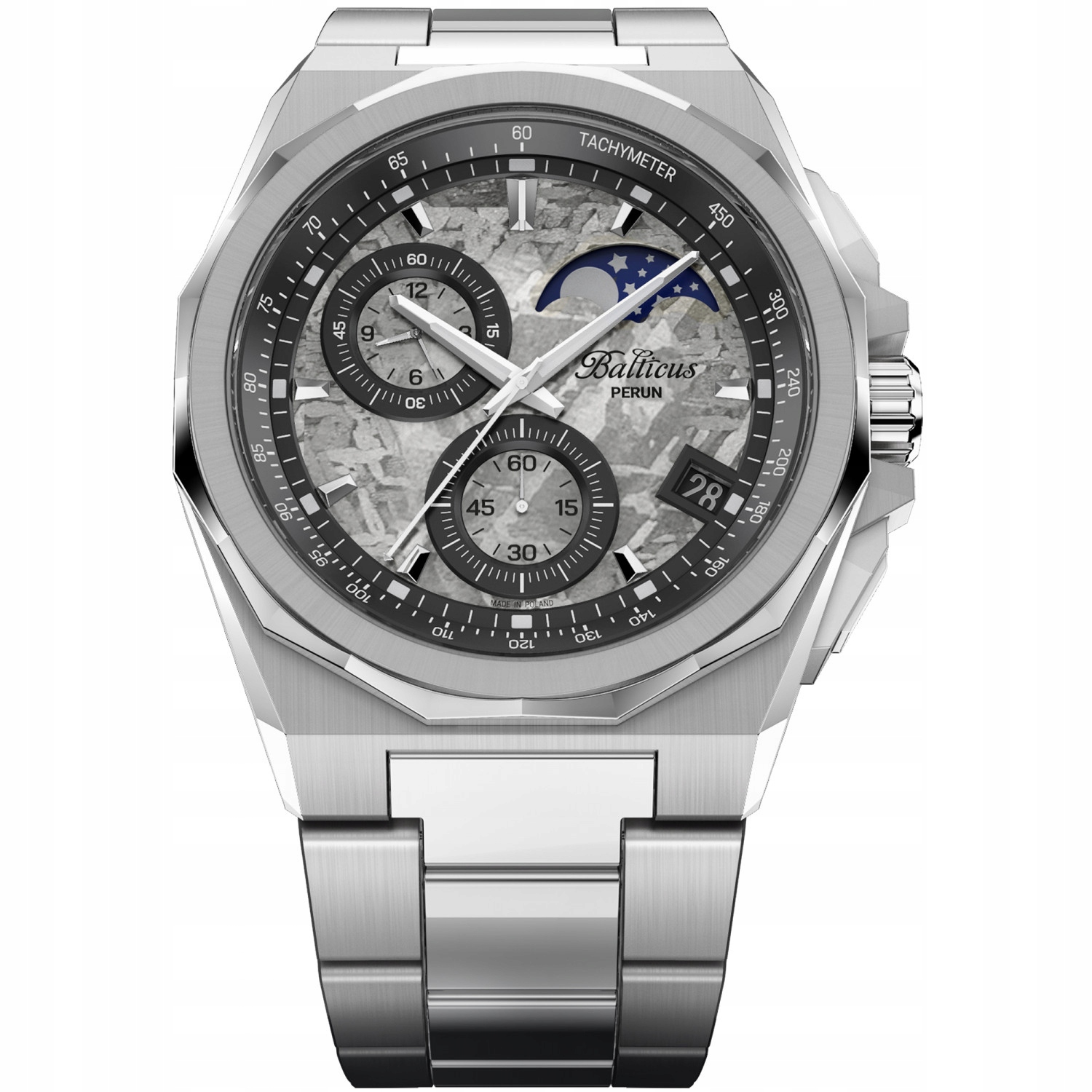 Pánské Hodinky Balticus Perun stříbrný náramek