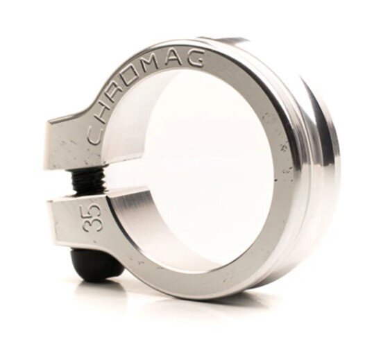 Objímka (svorka) sedlovky Chromag Nqr 35 mm stříbrná