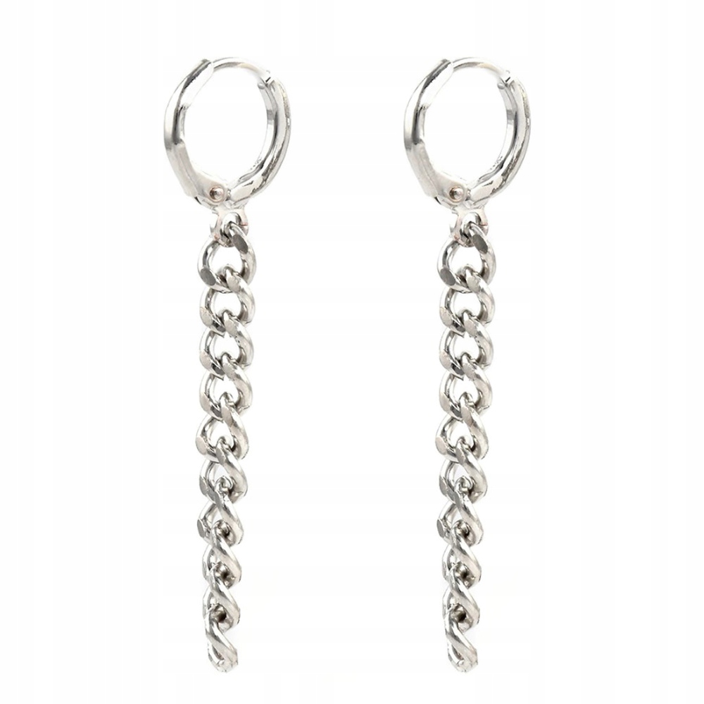 

Oryginalne, drapieżne, srebrne kolczyki łańcuchy