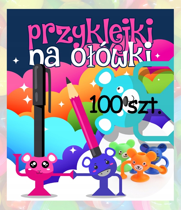 Zasyp do automatu kapsuła 32mm Przyklejki Na Ołówki 100szt piłka kulka
