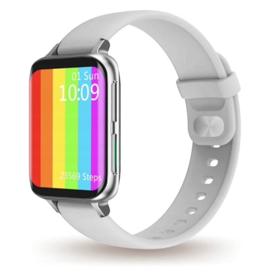 DT93 Chytré Hodinky Stříbrné Velký displej Bluetooth Tepová frekvence Sport Android iOS