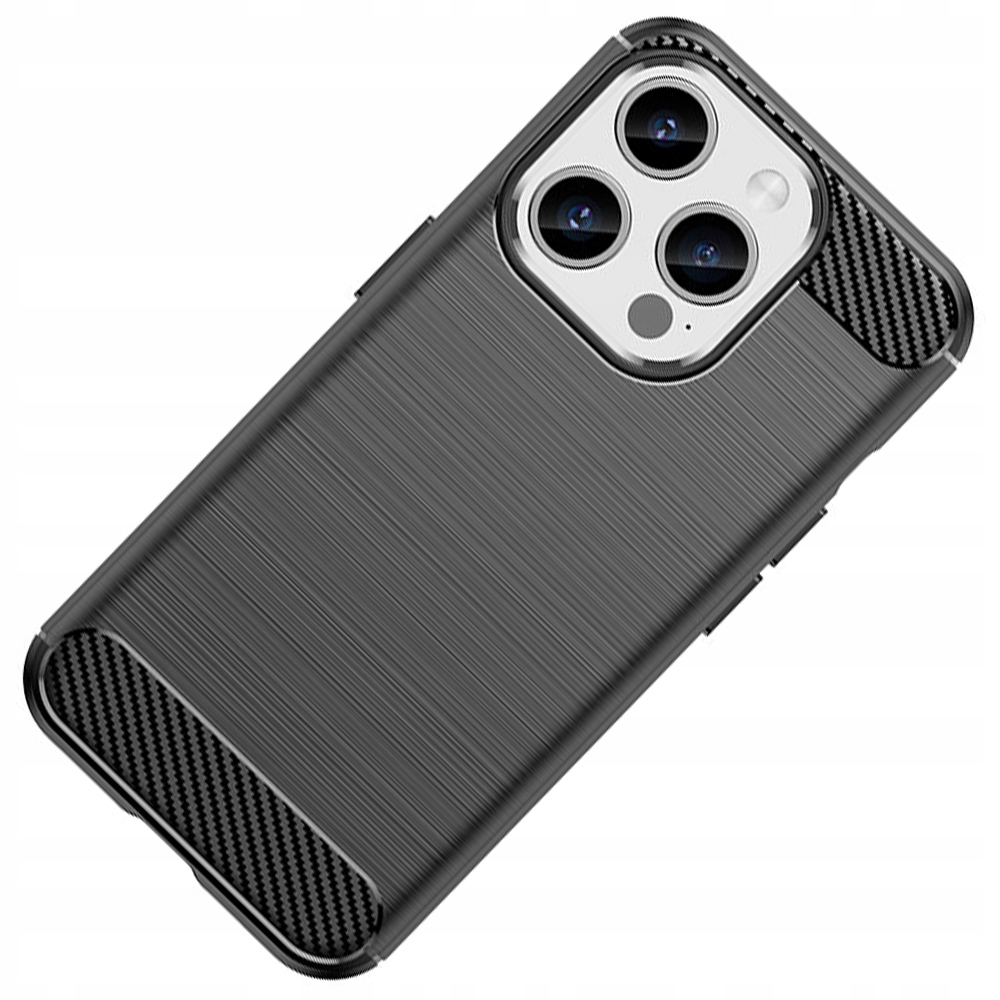 Elastyczne etui wzór karbon do iPhone 15 Pro Carbon Case czarne Hurtel