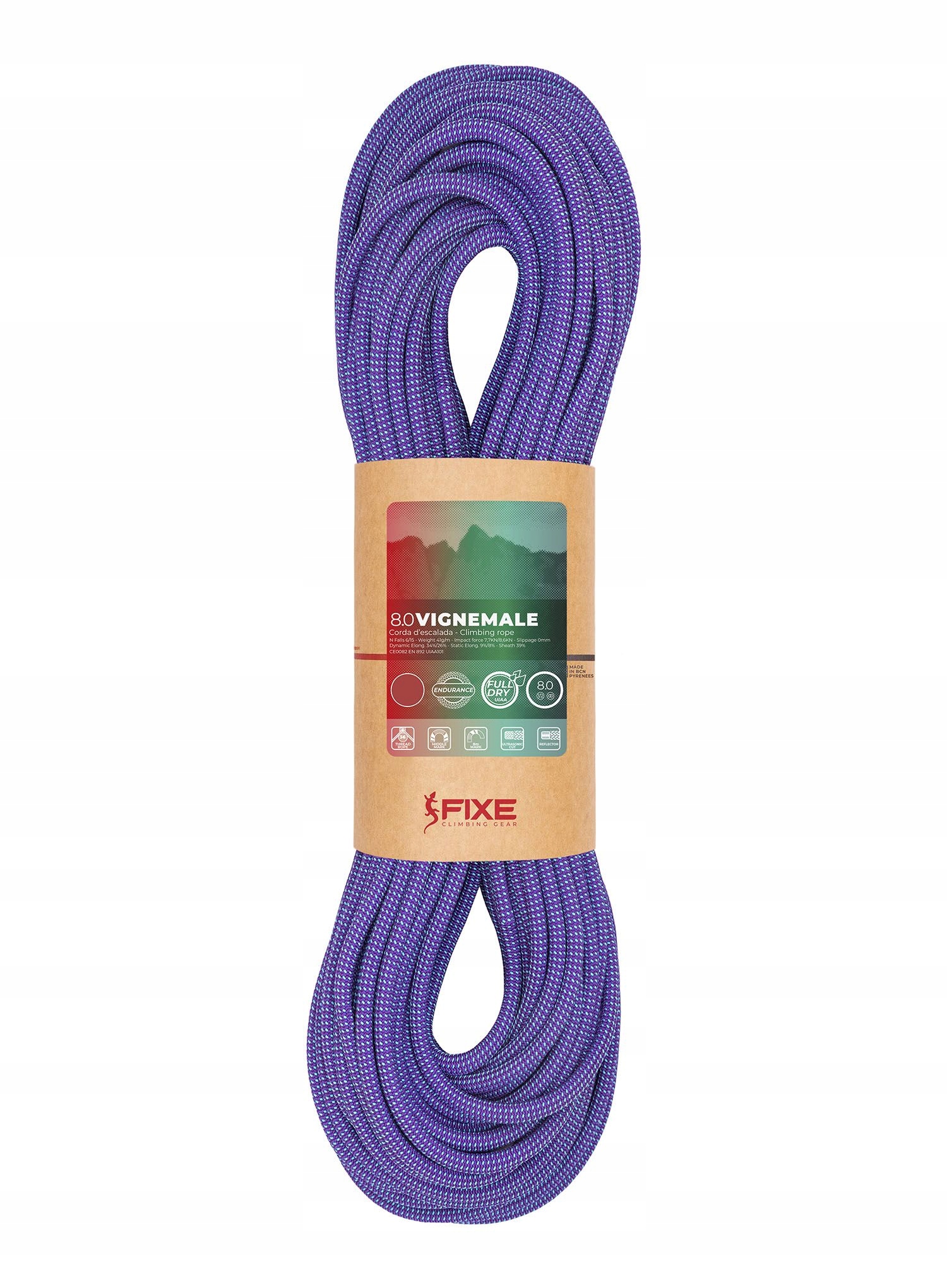 Lezecké lano Fixe Climbing Vignemale 8,0 60 m violet