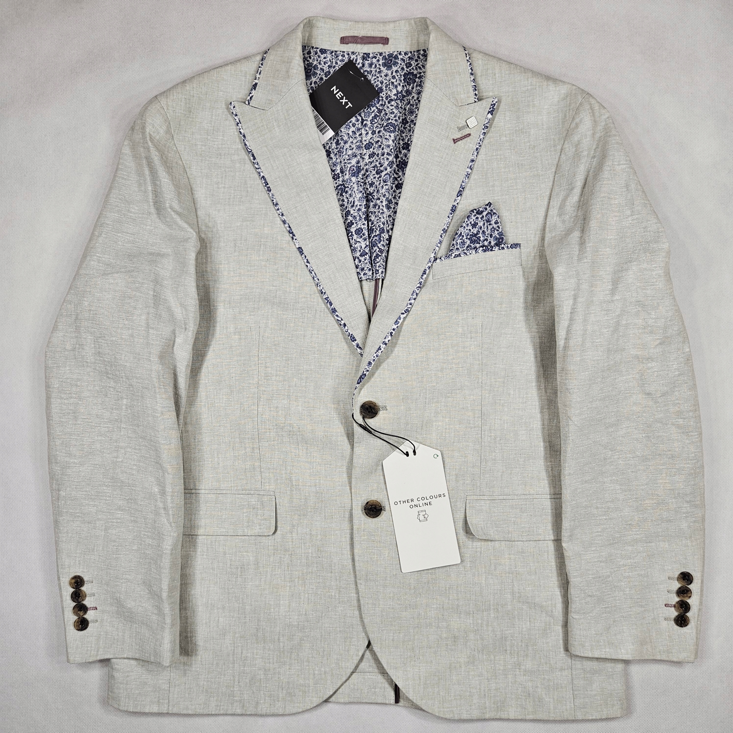 Next sako světle šedá se lnem kd/04024 regular fit 42short eur52 (M/L)