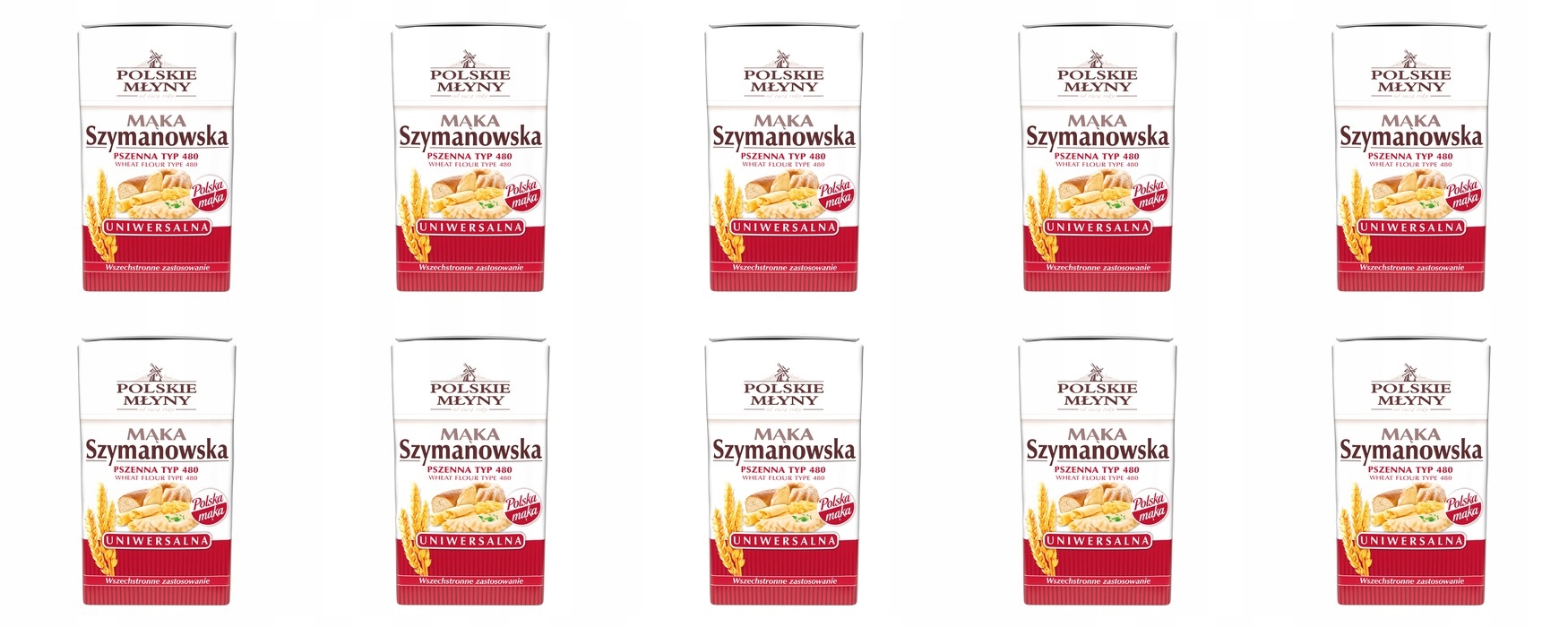 Levně 10 x 1 kg Polskie Młyny Mouka Szymanowska typ 480