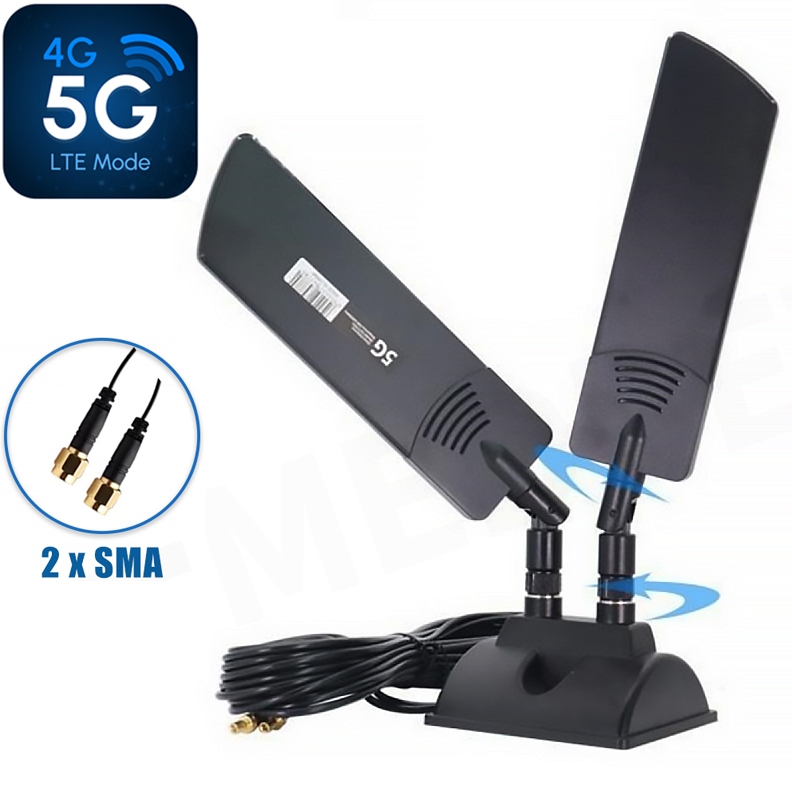 Dvojitá Výkonná Anténa Vp Pro XL+ 31 dBi 2 x Sma Konektory WiFi Gsm Lte 4G 5G
