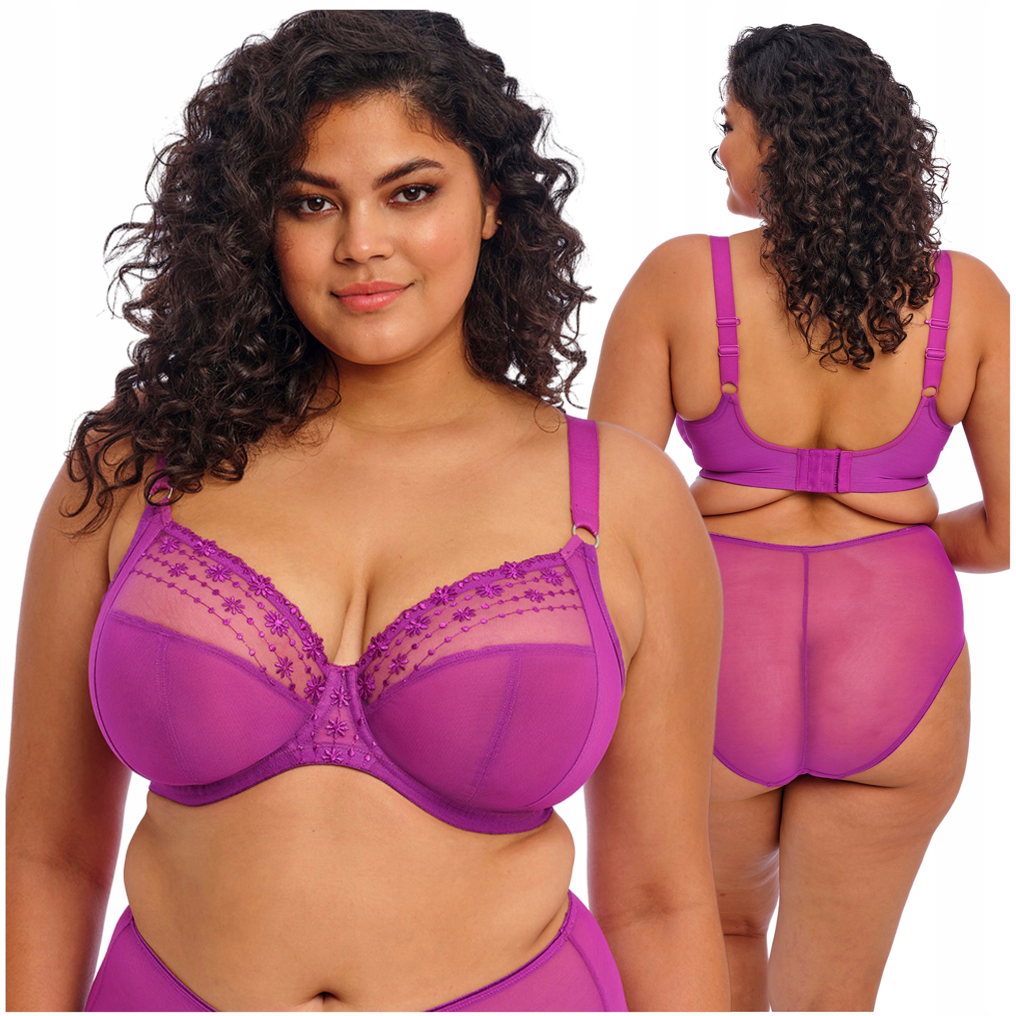 Měkká podprsenka střihu plunge Elomi Matilda Hollyhock/růžová 40GG/90J