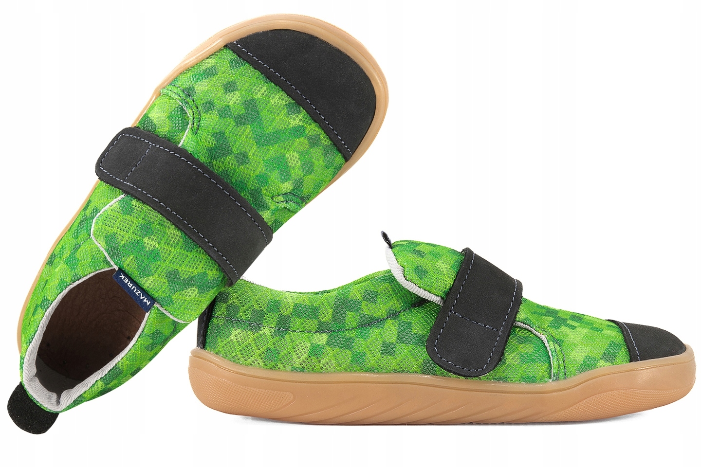 Mazurek Softex Barefoot Skórzano-tekstylne Półbuty Kapcie Papcie 29 Zielony