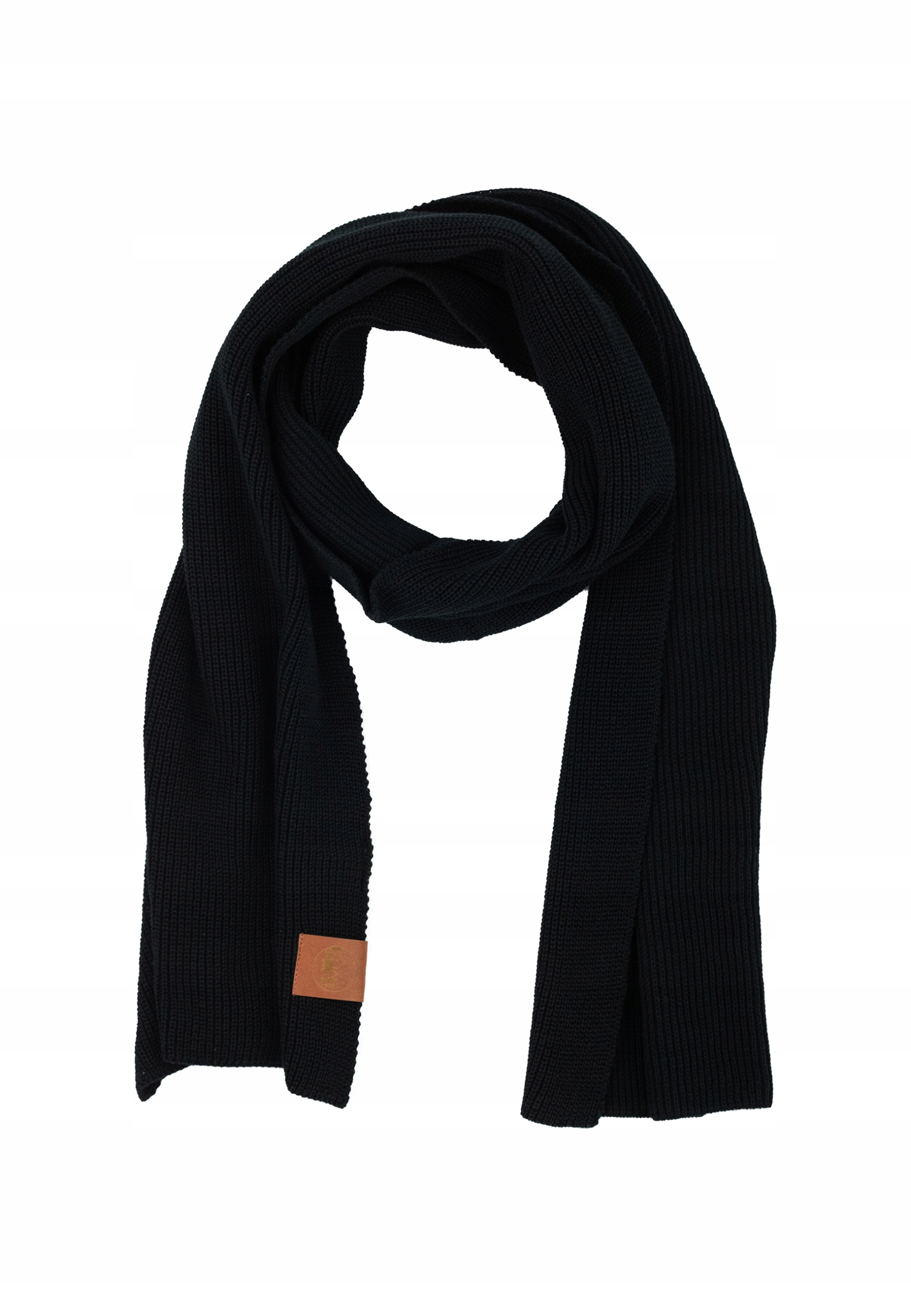 Hladká teplá černá šála z organické bavlny