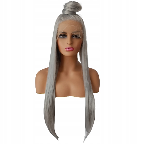 Paruka Lace Front šedá blond šedá 40/55/80 cm čepička Bonus