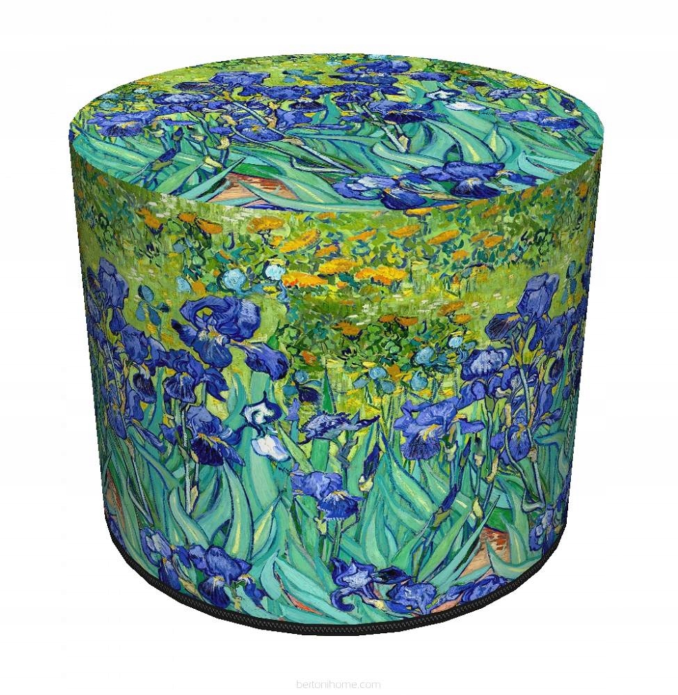 Taburet z Codury, voděodolný pro dům i zahradu – vzor Irises
