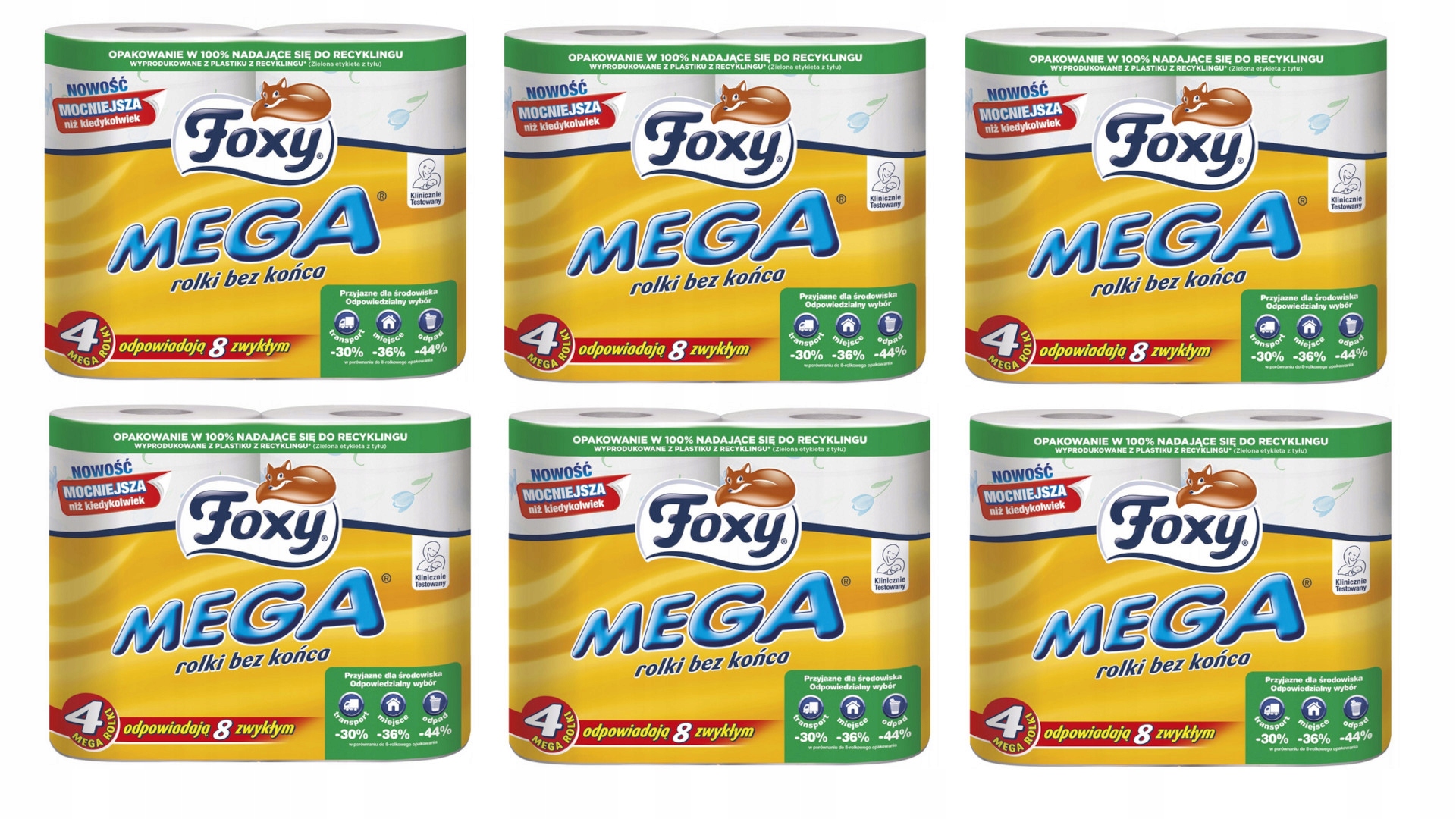 

6 X Foxy Papier Toaletowy 4 Rolki