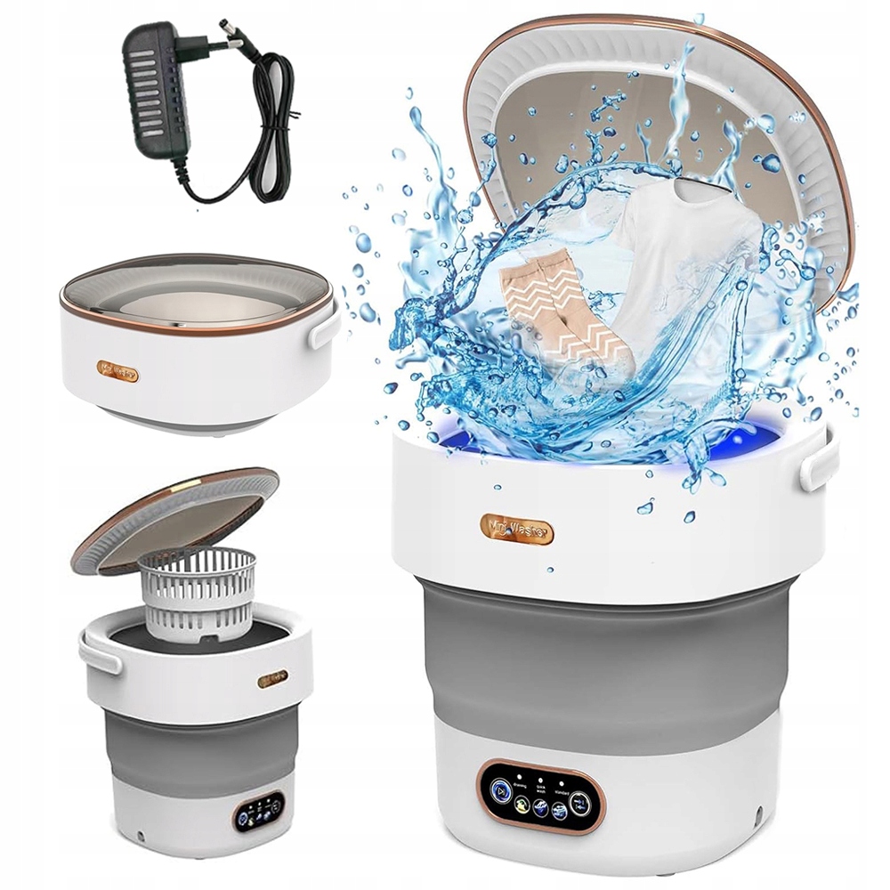 Przenośny Wydajny Mini Pralka Turystyczna Automatyczna Składany 12L 24W 12V