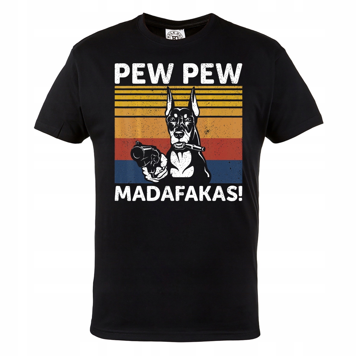 

Męska Koszulka Czarny Pies Pew Pew Madafakas
