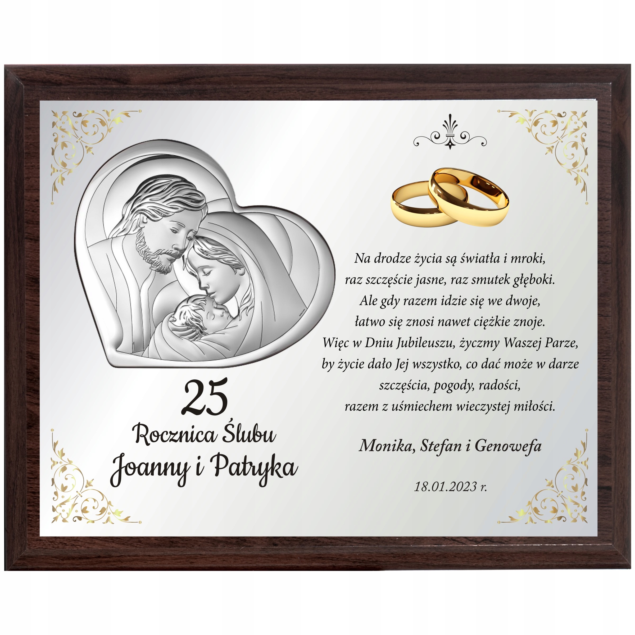 

Rocznica Ślubu Pamiątka Jubileuszu 25 40 45 50 XL