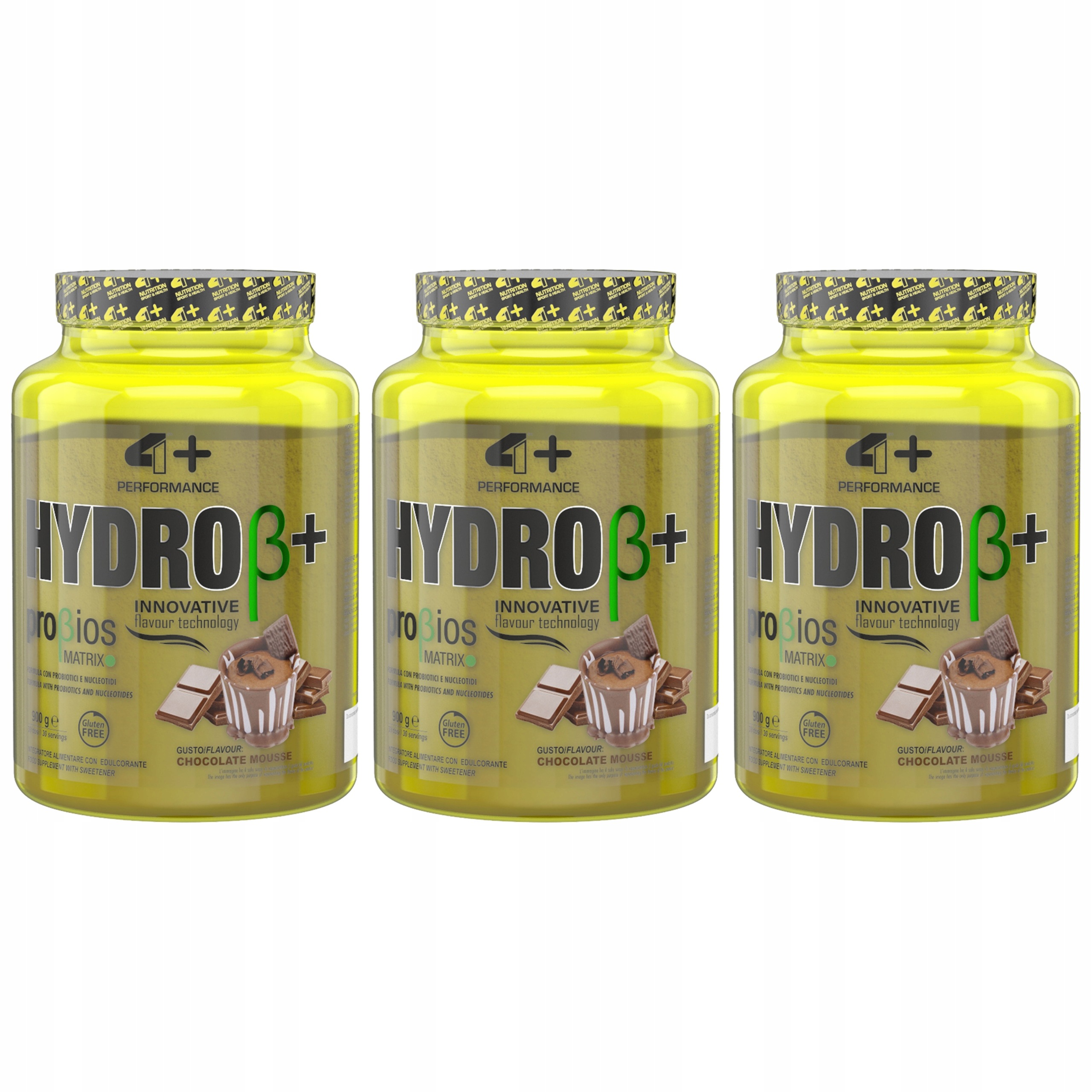 3x Hydrolyzovaná syrovátka probiotika regenerace 900 g 4+ Nutrition