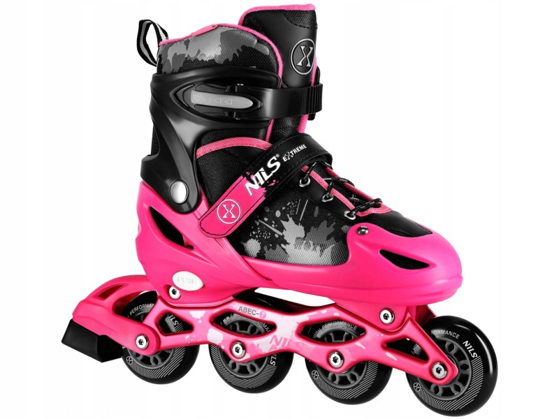 Łyżworolki Nils Extreme NA18137A (rozmiar 31-34) Czarno-różowy