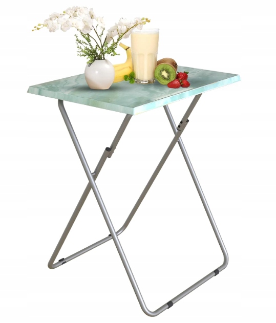 Skládací stolek na zahradu, bakon, mramor 37 x 47,01 x 65 cm