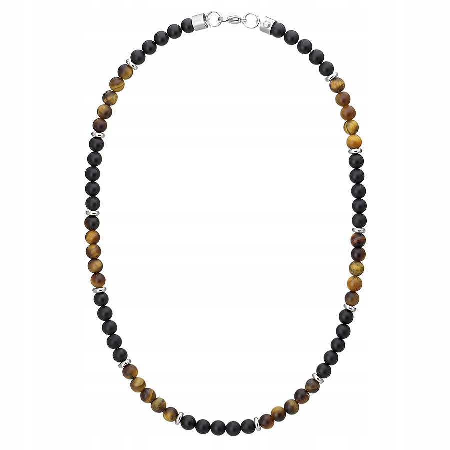 Pánský náhrdelník Manoki černý onyx ocel 316 l 44 cm