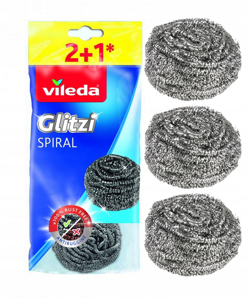 ZMYWAK STALOWY GLITZI SPIRAL VILEDA OSTRY DRUCIAK Waga produktu z opakowaniem jednostkowym 0.1 kg