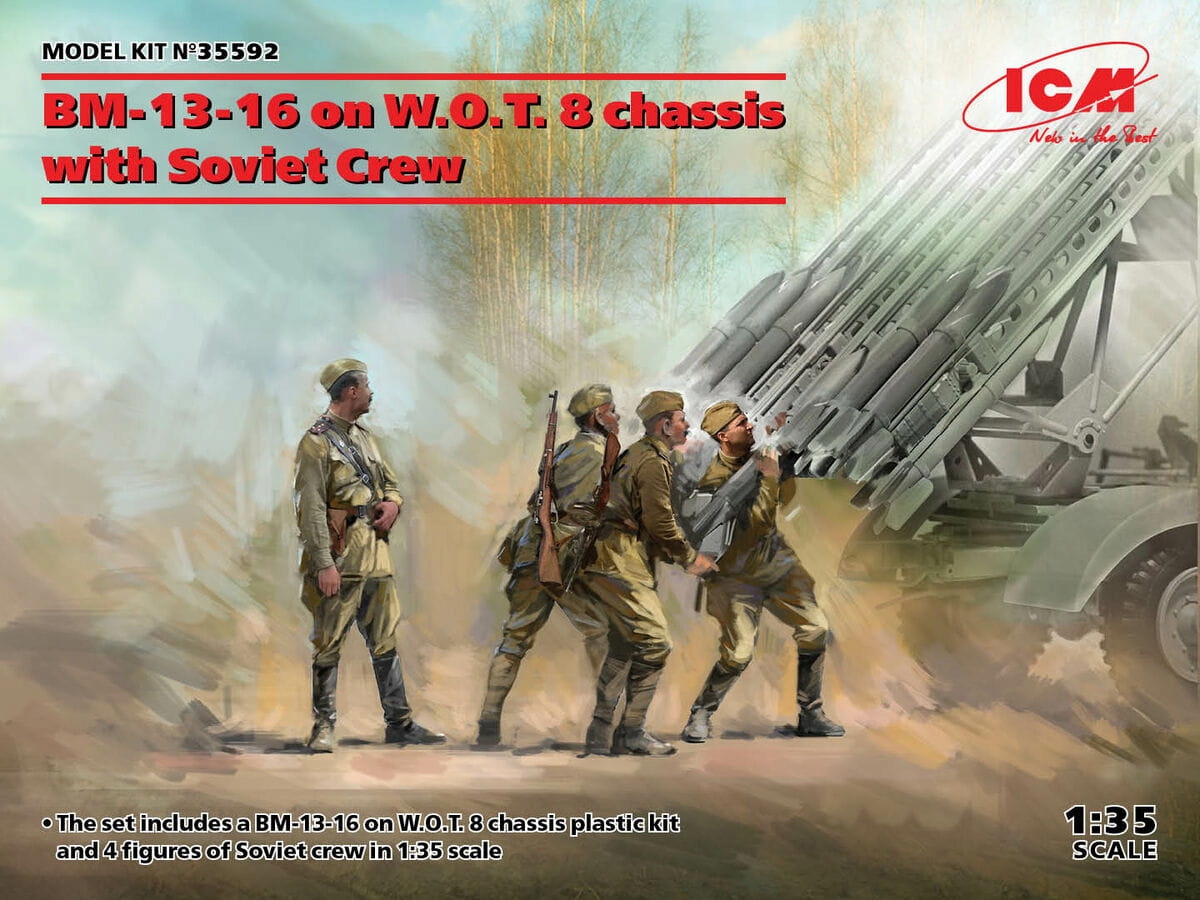 BM-13-16 na podvozku Wot 8 sovětskou posádkou 1:35 ICM 35592