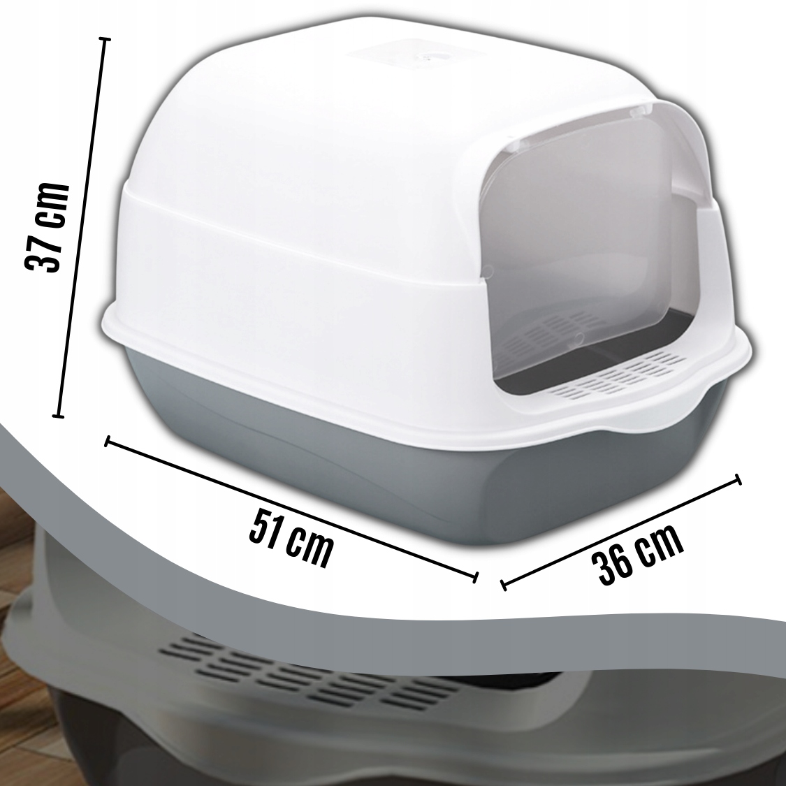 KUWETA DLA KOTA DUŻA SOLIDNA WYTRZYMAŁA ZAMKNIĘTA NA ŻWIREK FILTR ŁOPATKA Waga produktu z opakowaniem jednostkowym 0.35 kg