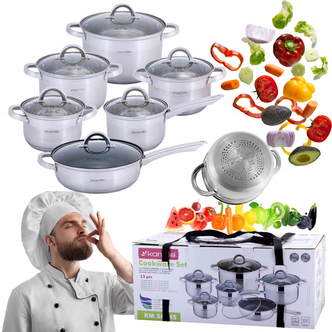 Sada Hrnců A Pánví Na Plynové Indukci Kamille