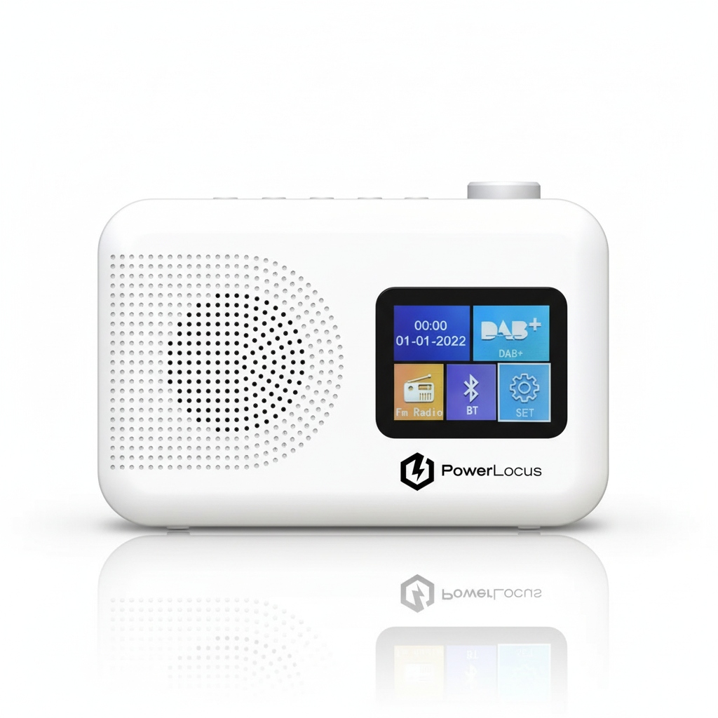 Bezdrátové přenosné rádio PowerLocus Dab+ Fm/am, Bluetooth alarm