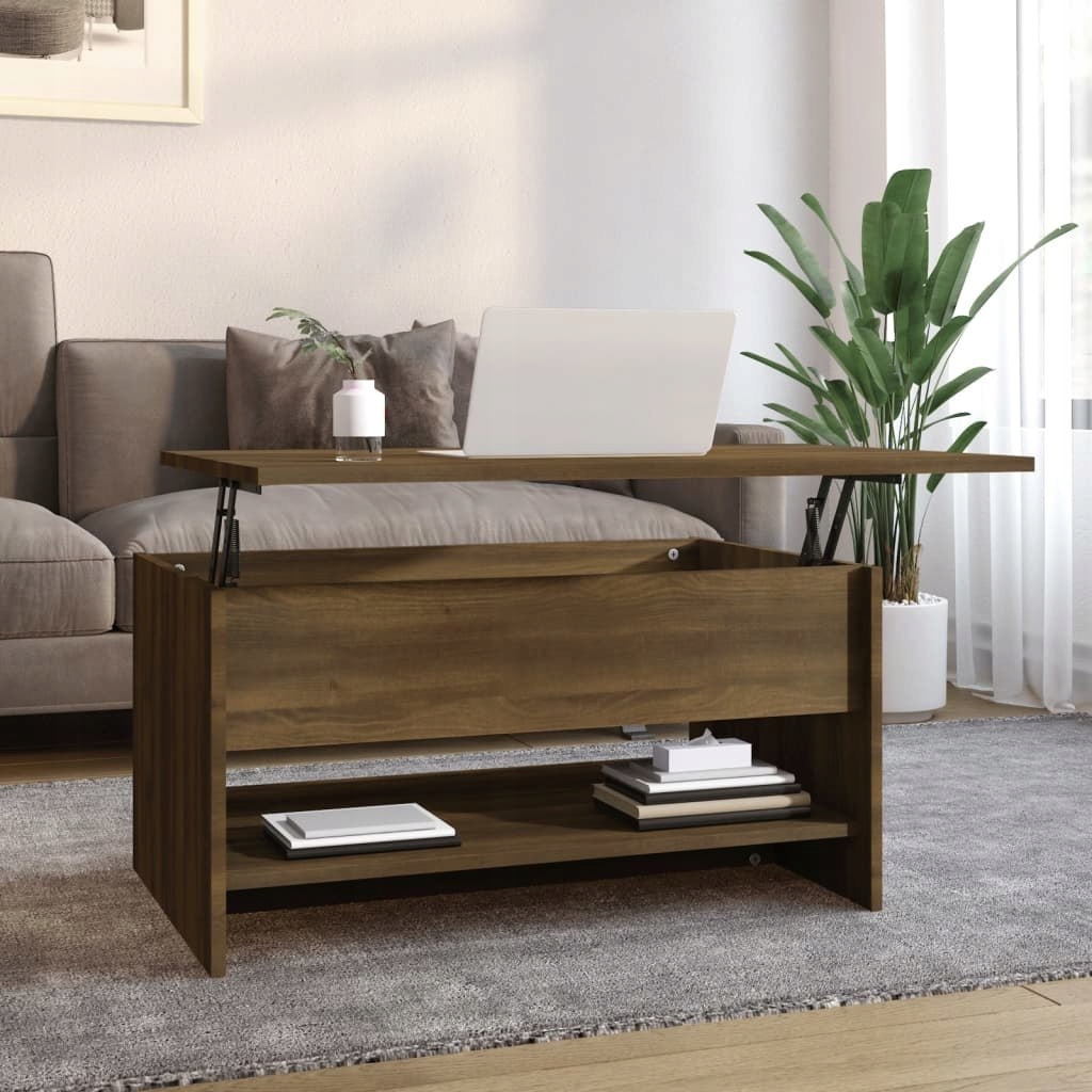 Kávový stolek, hnědý dub, 80x50x40, materiál na bázi dřeva