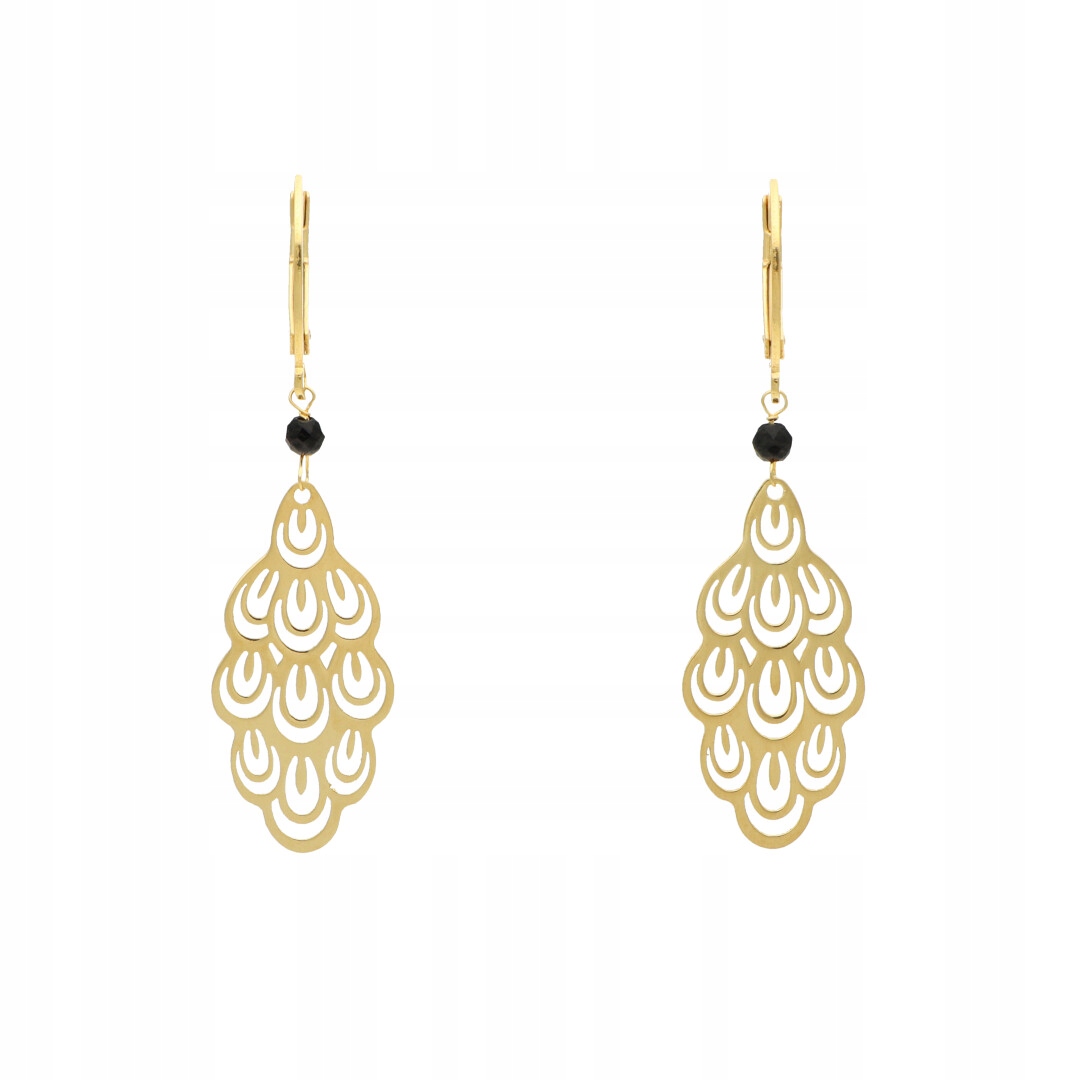 Působivé prolamované náušnice ze zlaceného stříbro