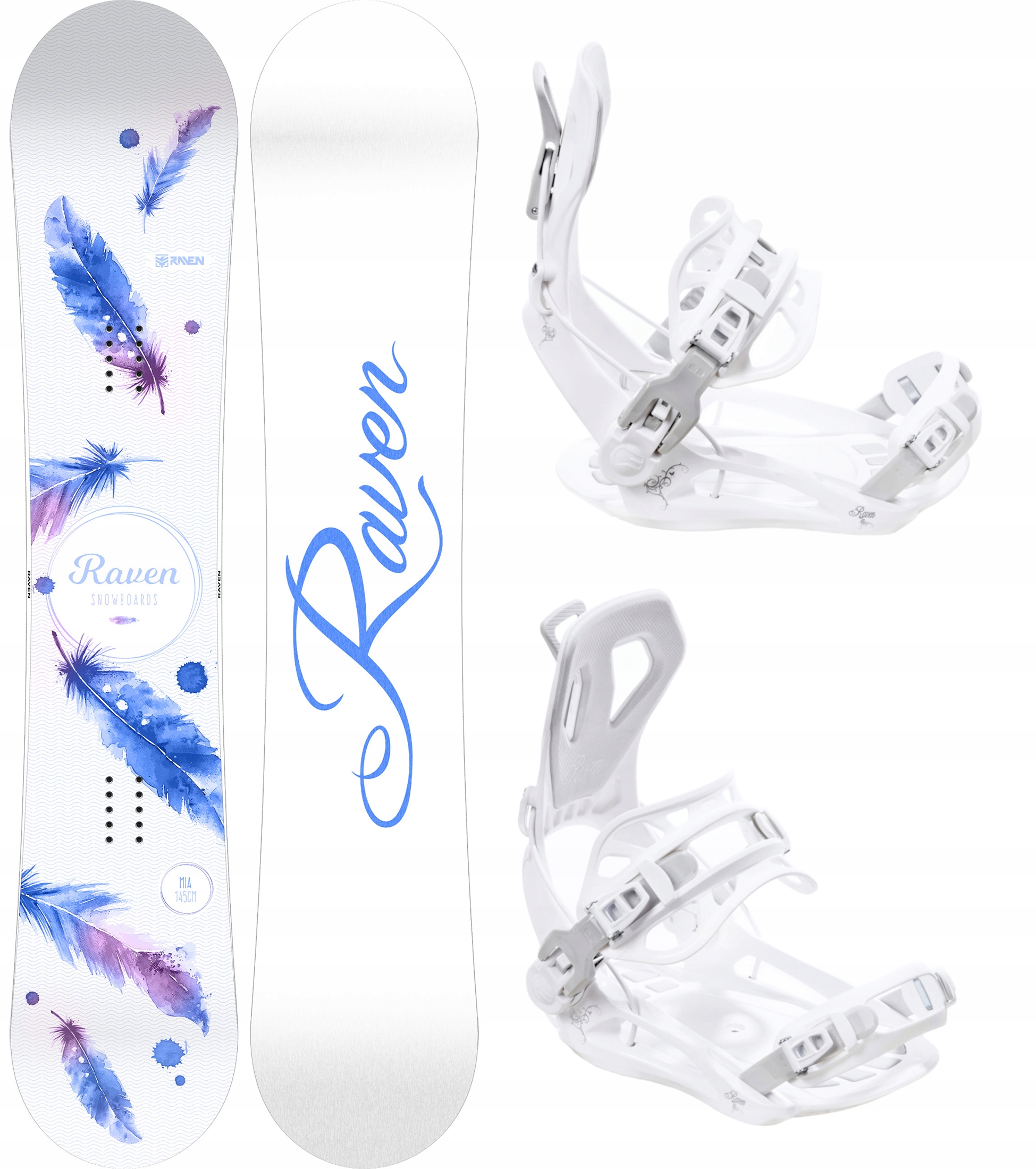 Deska snowboardowa Raven Mia White 153cm wiązania FT360