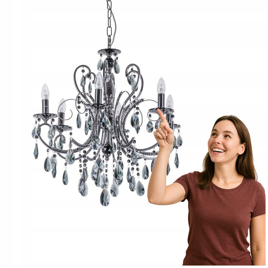 Závesná lampa Barocco Black MD72709-6B Italux