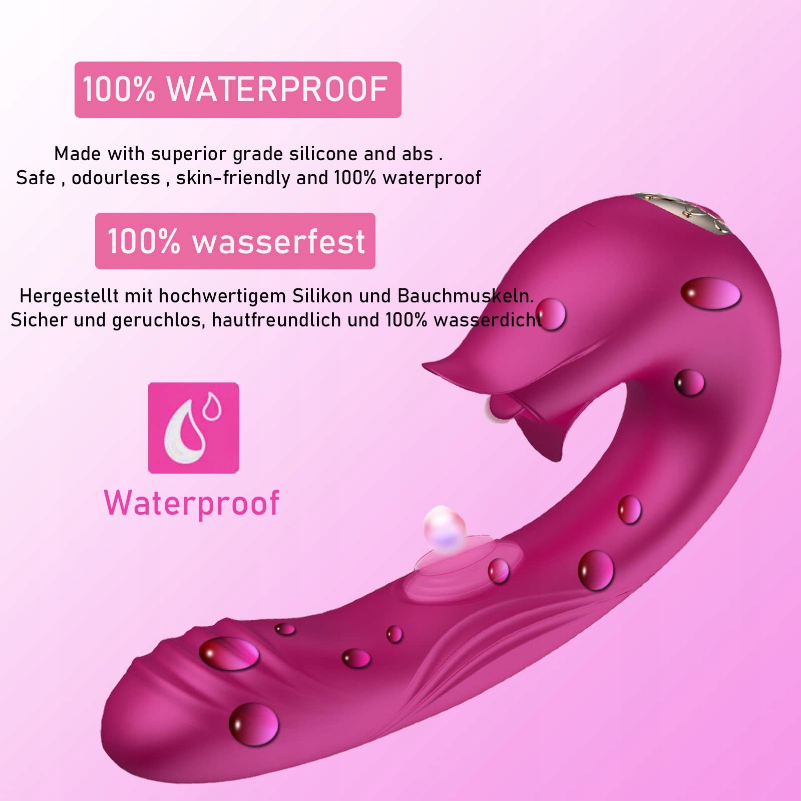 SUMEBER Wibrator Dla Kobiet Klitoris G-Punkt Silikonowy 3w1 10 Trybów — miniatura 7