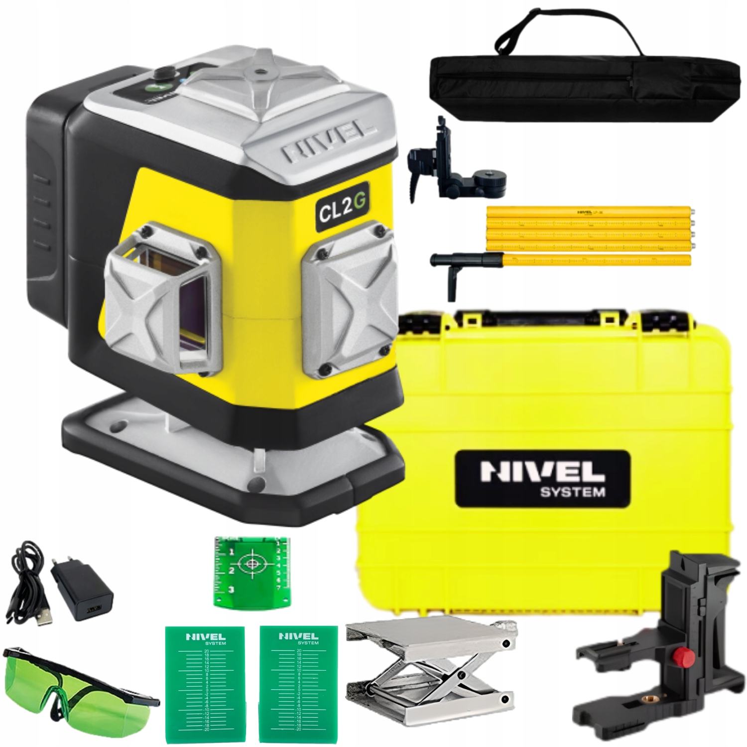 Laser krzyżowy Nivel cl2g laser zielony poziomica laserowa laser 360 tyczka