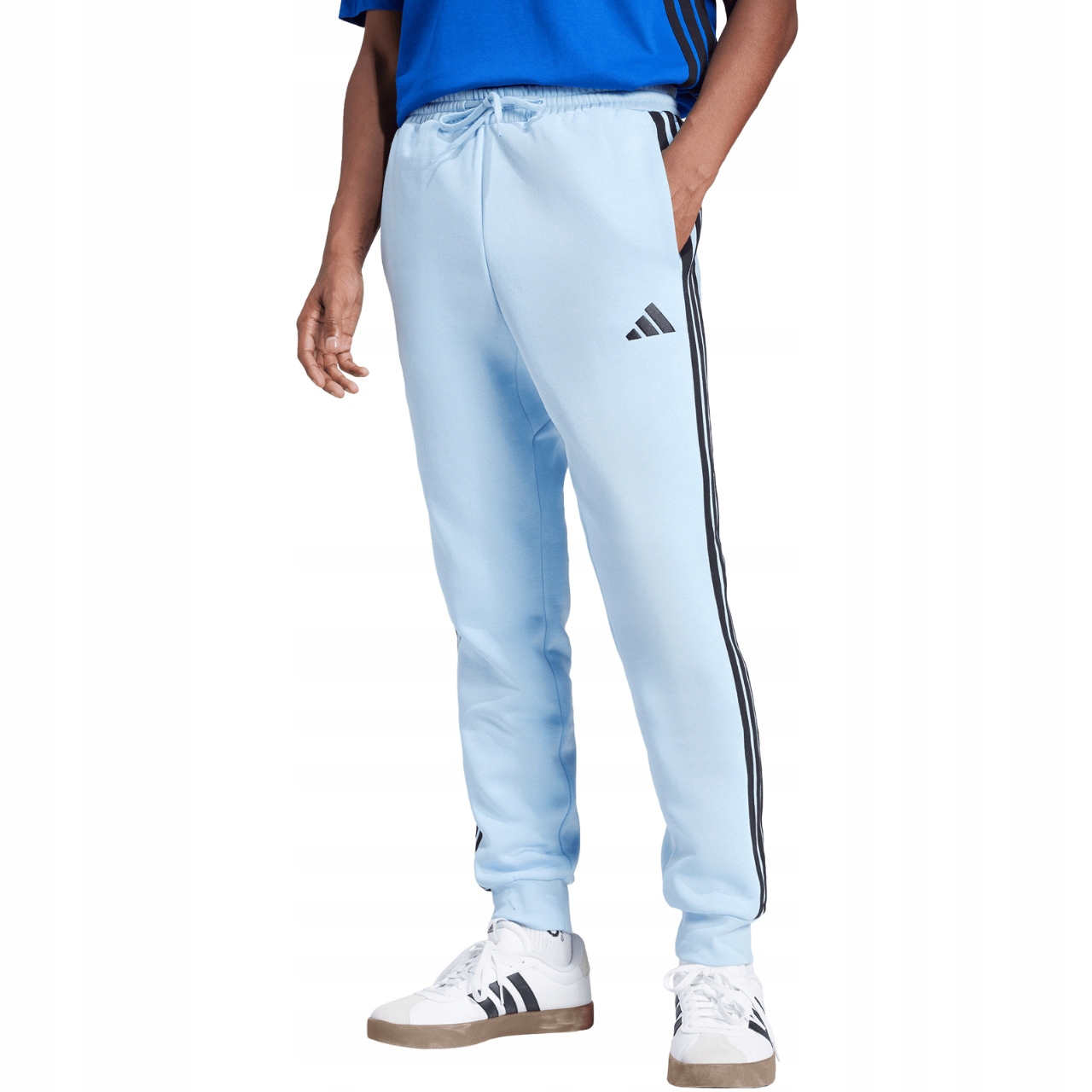 Pánské kalhoty adidas Essentials 3-Stripes Fleece modré S