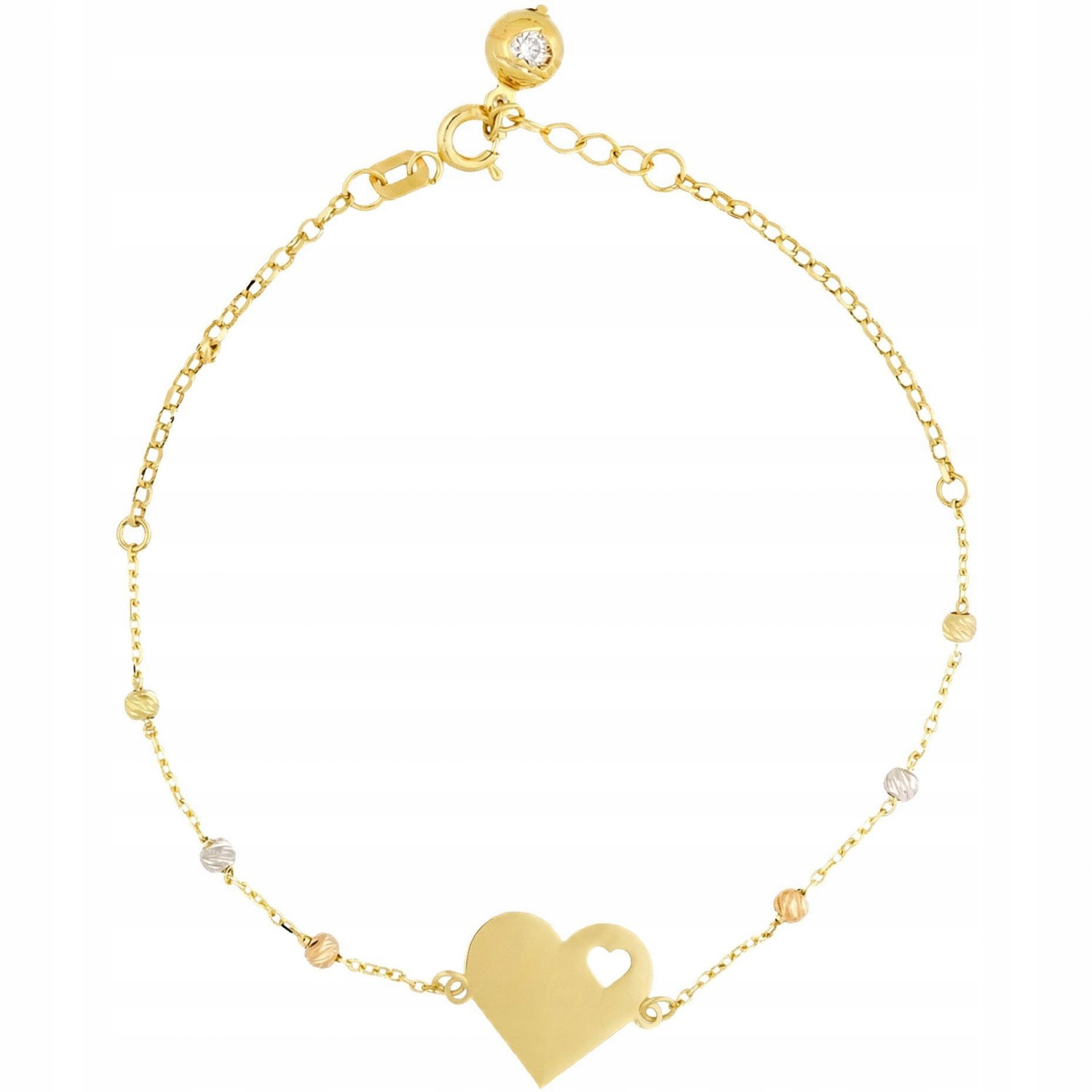 Dámský náramek Harf zlaté srdce
