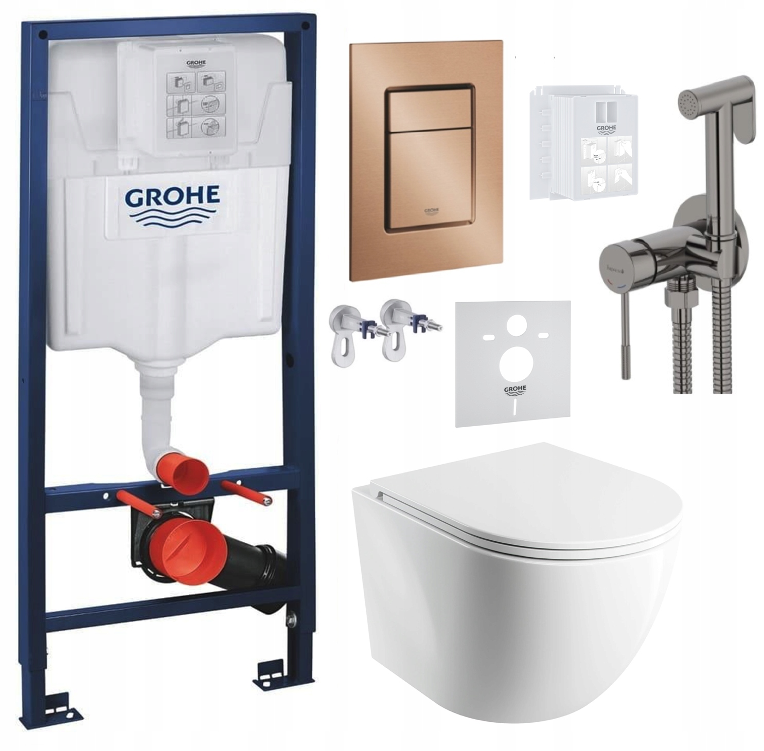 7v1 Wc Sada Stelaz Grohe Wc Miska Omnires Tlačidlo batéria grafit
