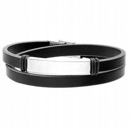 Pánský náramek z ocel kožené oceli Gravírování Bonus