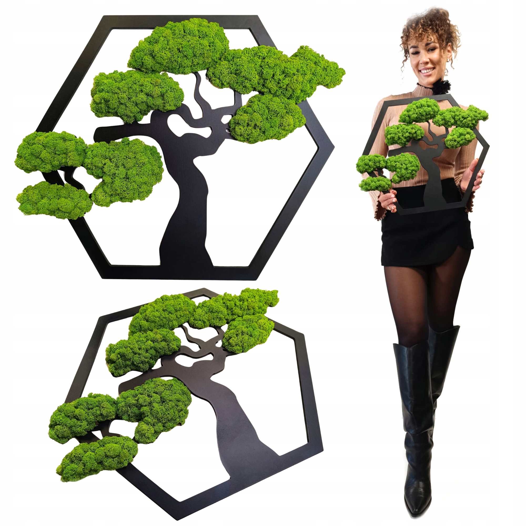 Obraz Z Mechu strom štěstí života Mech Chrobotek živý Obraz 50x41cm