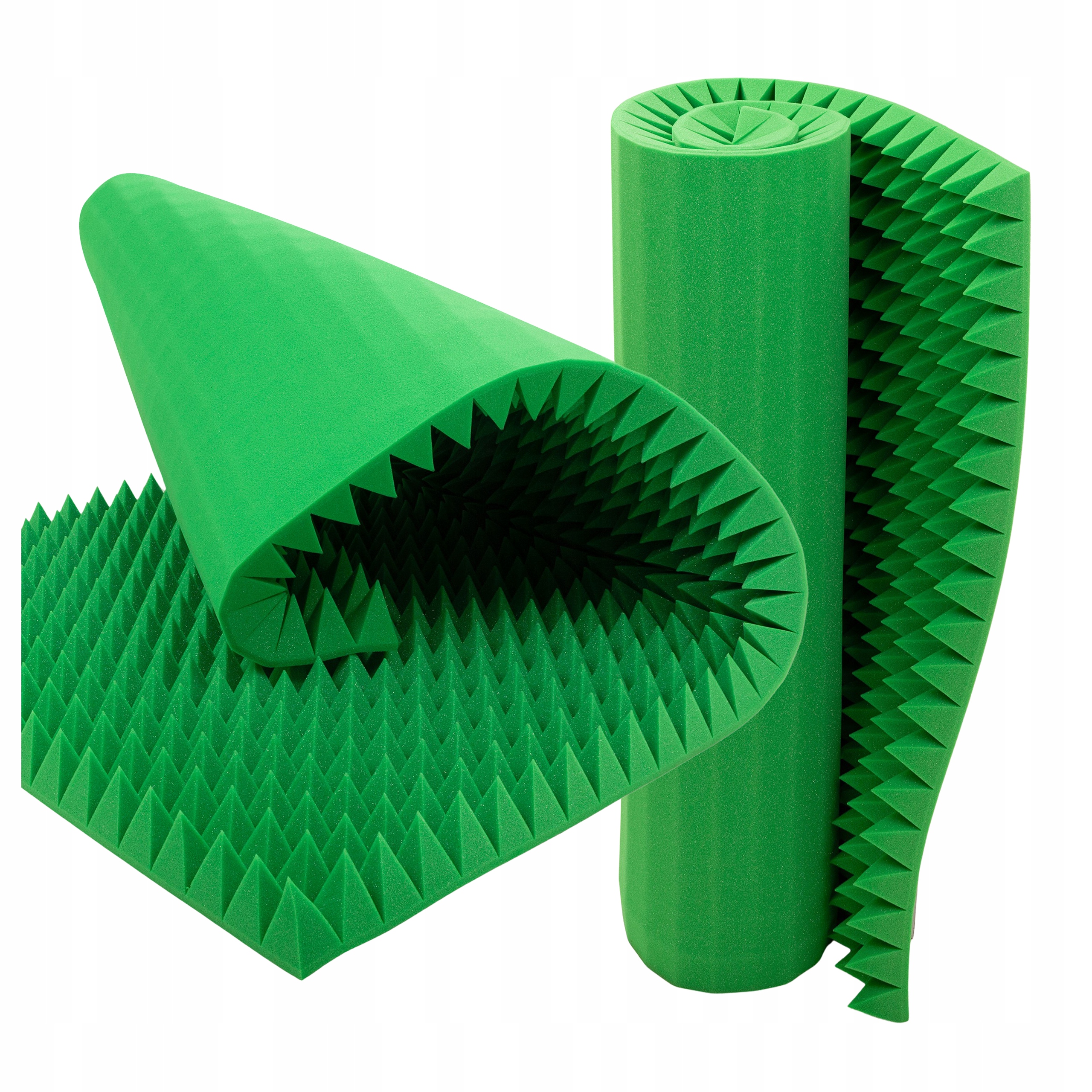 Akustický tlumící panel tmavě zelený Piramida 8 cm pohlcující ozvěnu