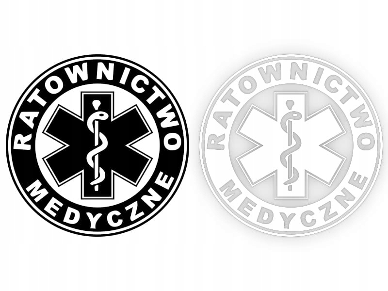 Naklejka Medyczna RATOWNICTWO MEDYCZNE + ESKULAP KOLOR