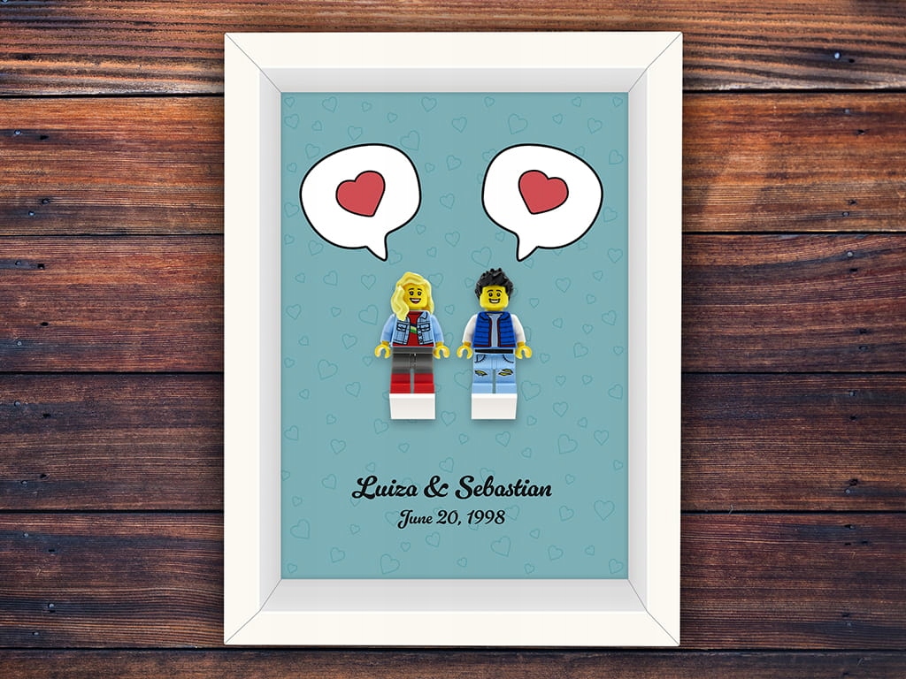 Zamilovaní Rámeček personalizované figurky lidé z Lego dílů