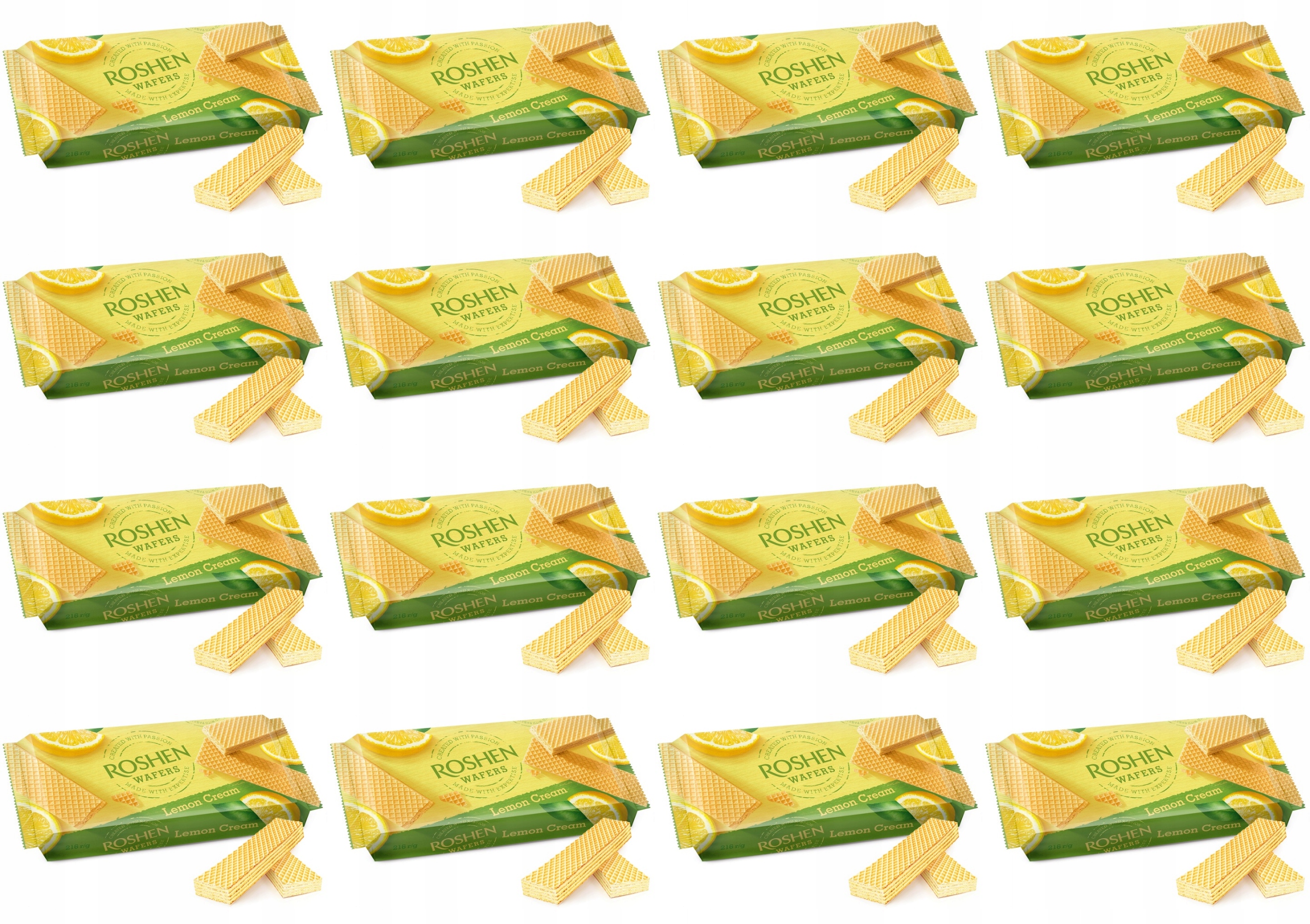 Levně 16 x 216 g Roshen Wafers Lemon Wafle s citronovou náplní Karton