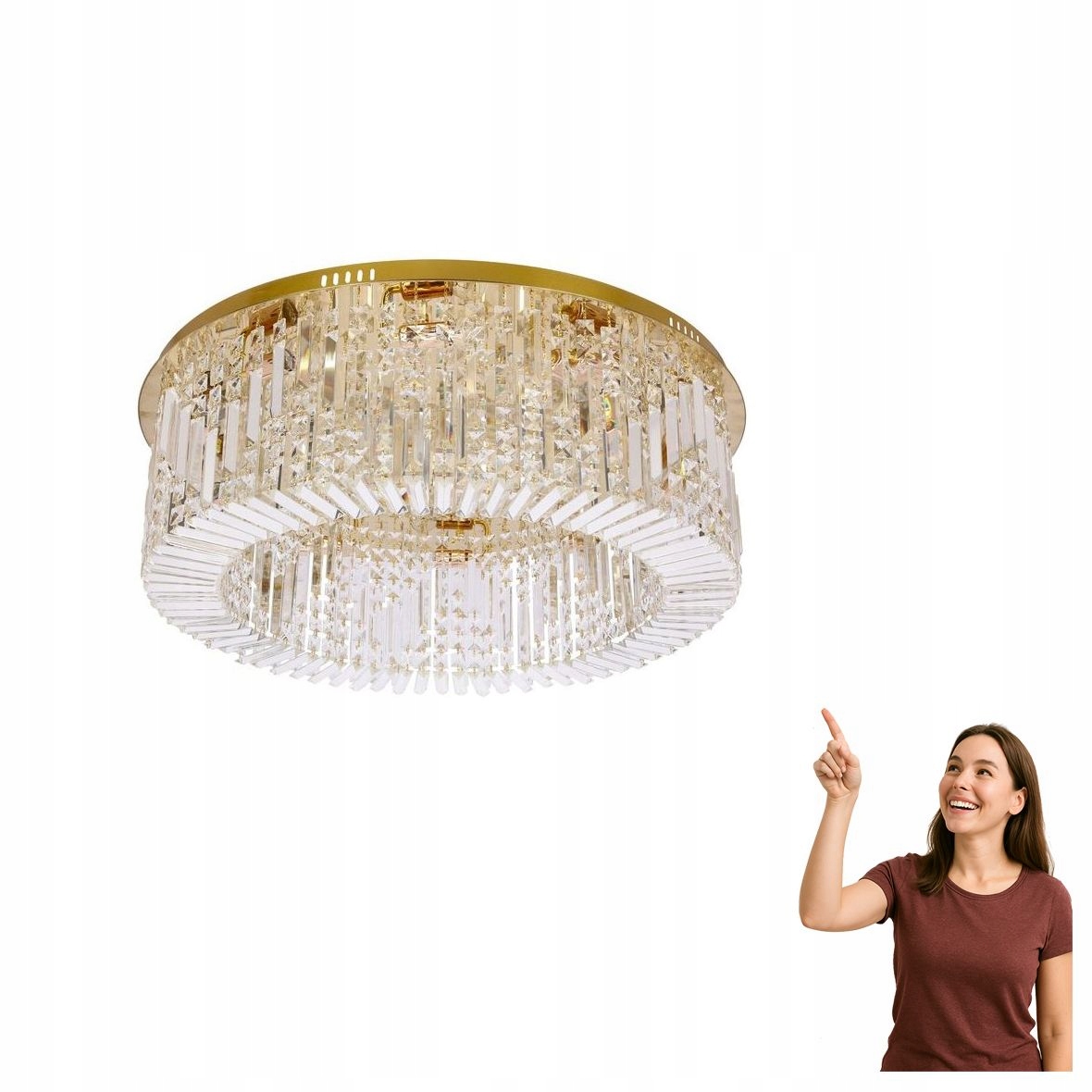 Stropná lampa stropné svietidlo krištáľovo zlatá Maranga 18-33345 Candellux